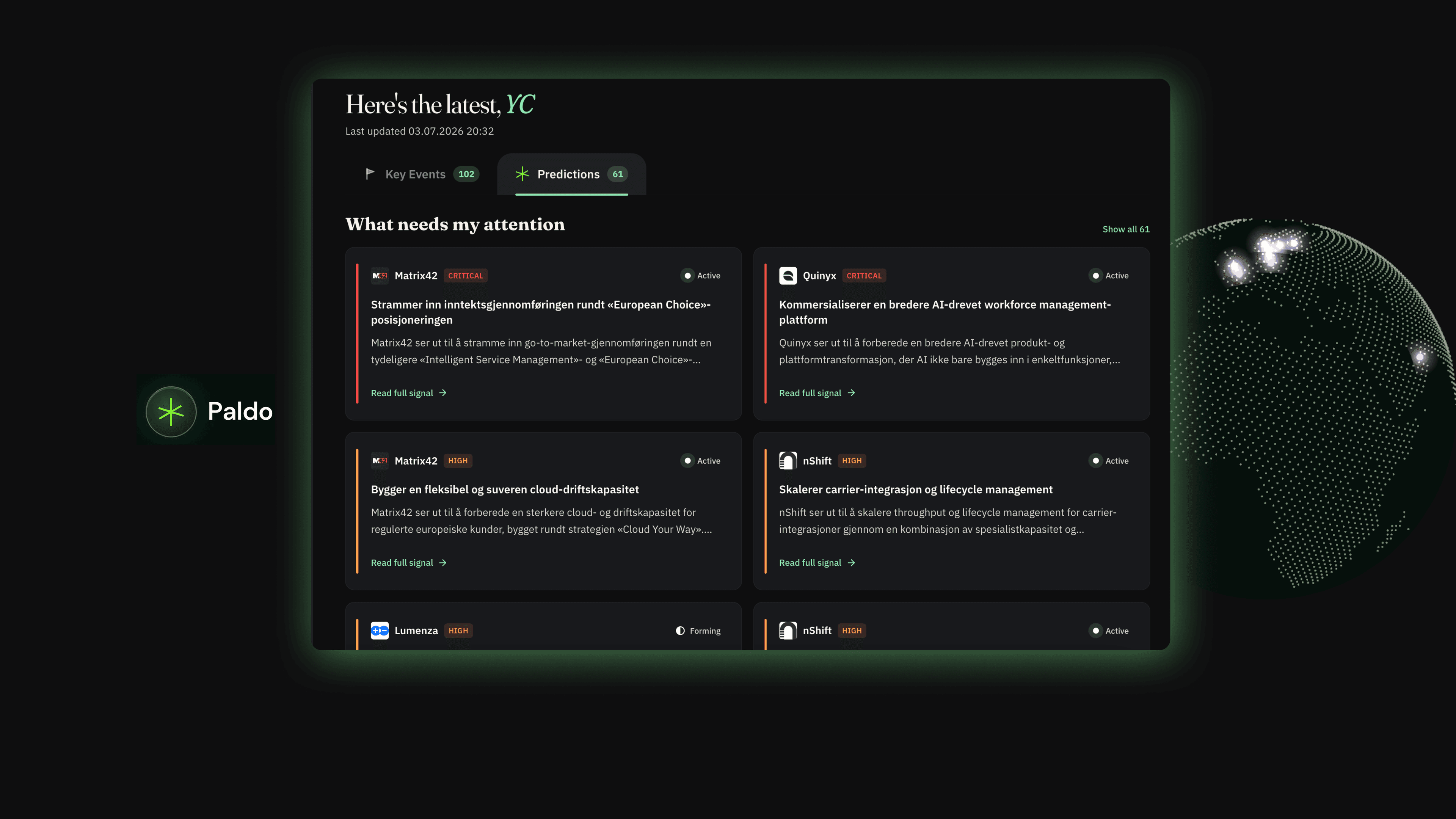 Paldo: Rebuilding the Color System and Dashboard for a B2B Intelligence Platform