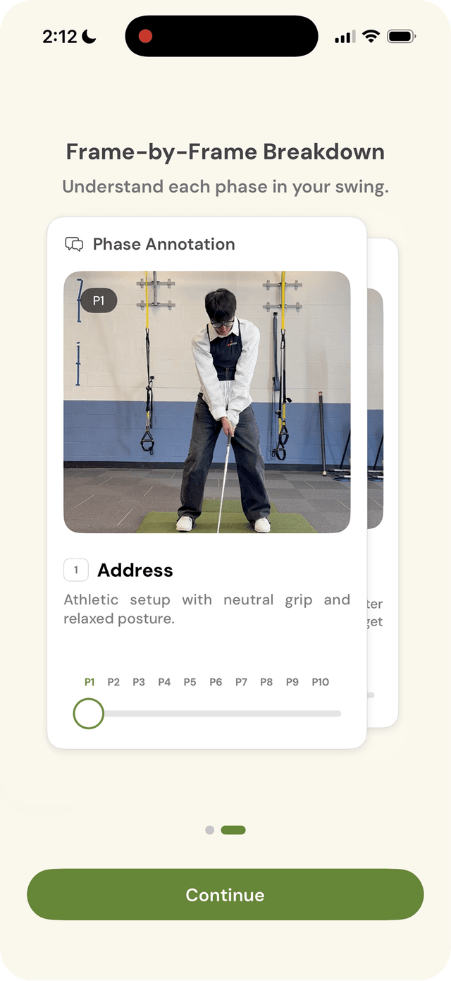Frame-by-Frame Breakdown onboarding screen